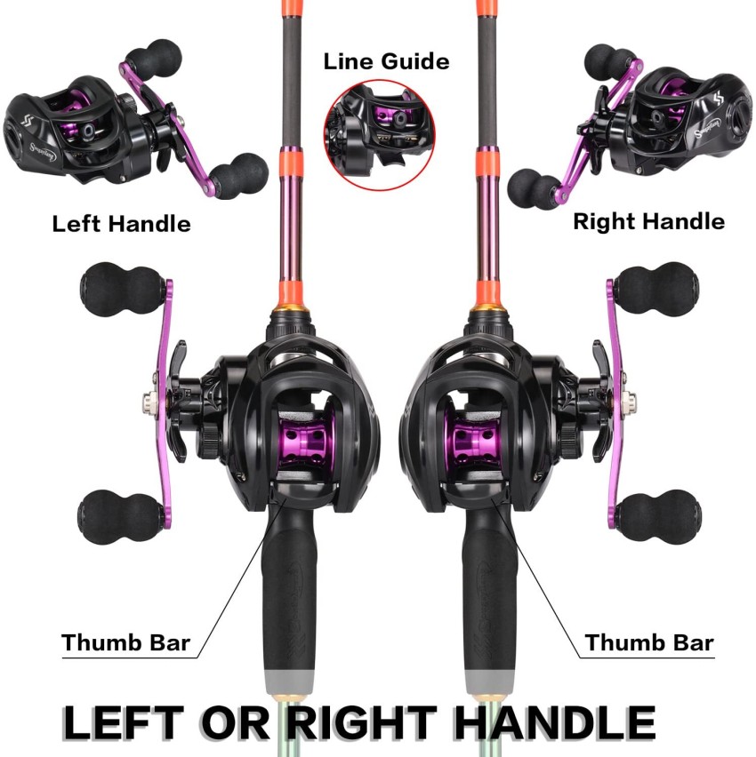 Syfer Baitcasting Fishing Reels, Super Smooth Baitcast Reel with Magnetic  Braking System Baitcaster Reel-Purple-Right Price in India - Buy Syfer  Baitcasting Fishing Reels, Super Smooth Baitcast Reel with Magnetic Braking  System Baitcaster