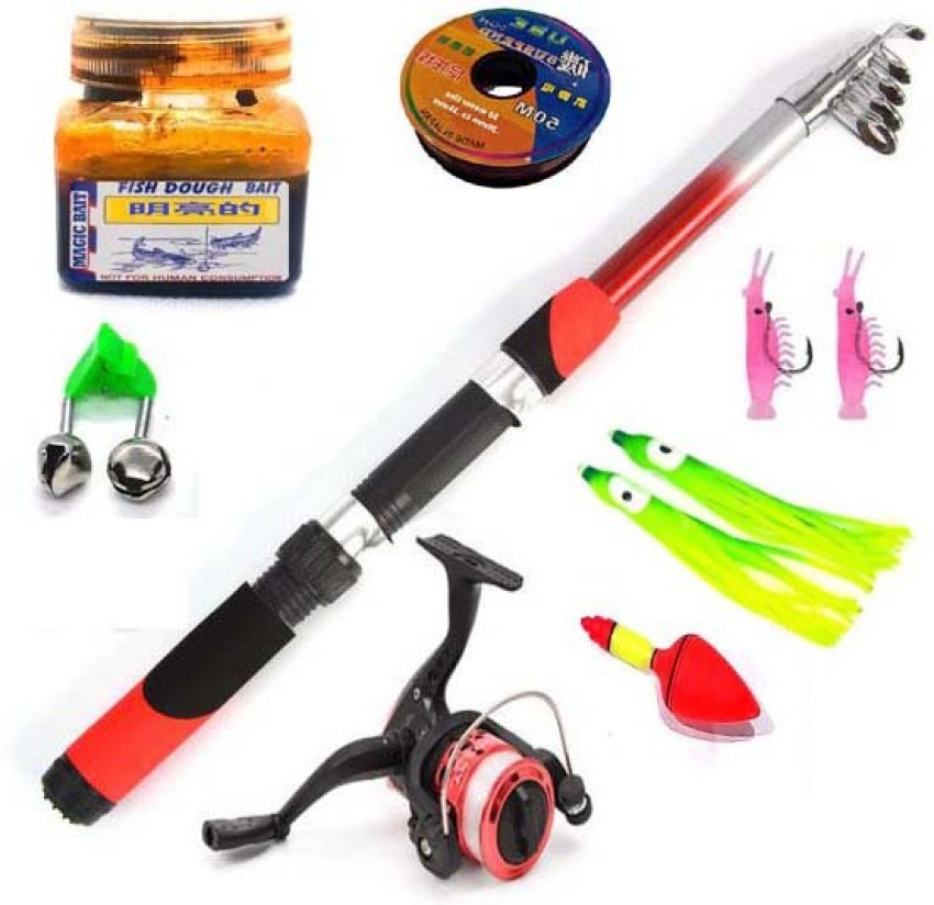 Brighht Fishing Rod Set With Fish hook Bait Fishing Rod Set With Fish hook  Bait Multicolor Fishing Rod