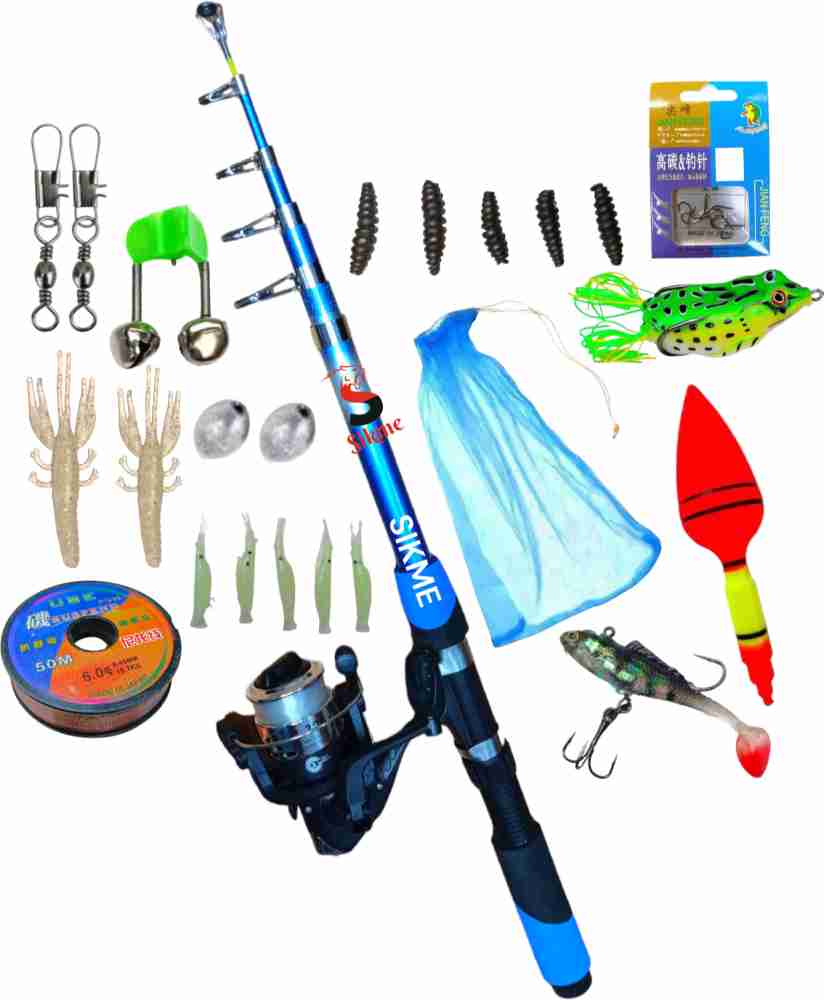 Sikme Fishing Rod 7Ft 210 Cm Rod And Reel With Combo All Type Fishing Set  Blue Fishing Rod Price in India - Buy Sikme Fishing Rod 7Ft 210 Cm Rod And  Reel With Combo All Type Fishing Set Blue Fishing Rod online at