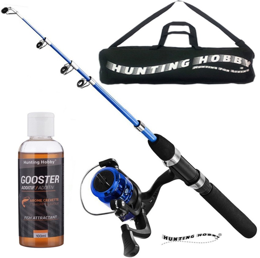 Hunting Hobby Fishing Spinning Rod, Reel,shrimp gooster Free Travelling Bag  (6 Feet/180cm) Shrimp / Fish Attractant Multicolor Fishing Rod Price in  India - Buy Hunting Hobby Fishing Spinning Rod, Reel,shrimp gooster Free