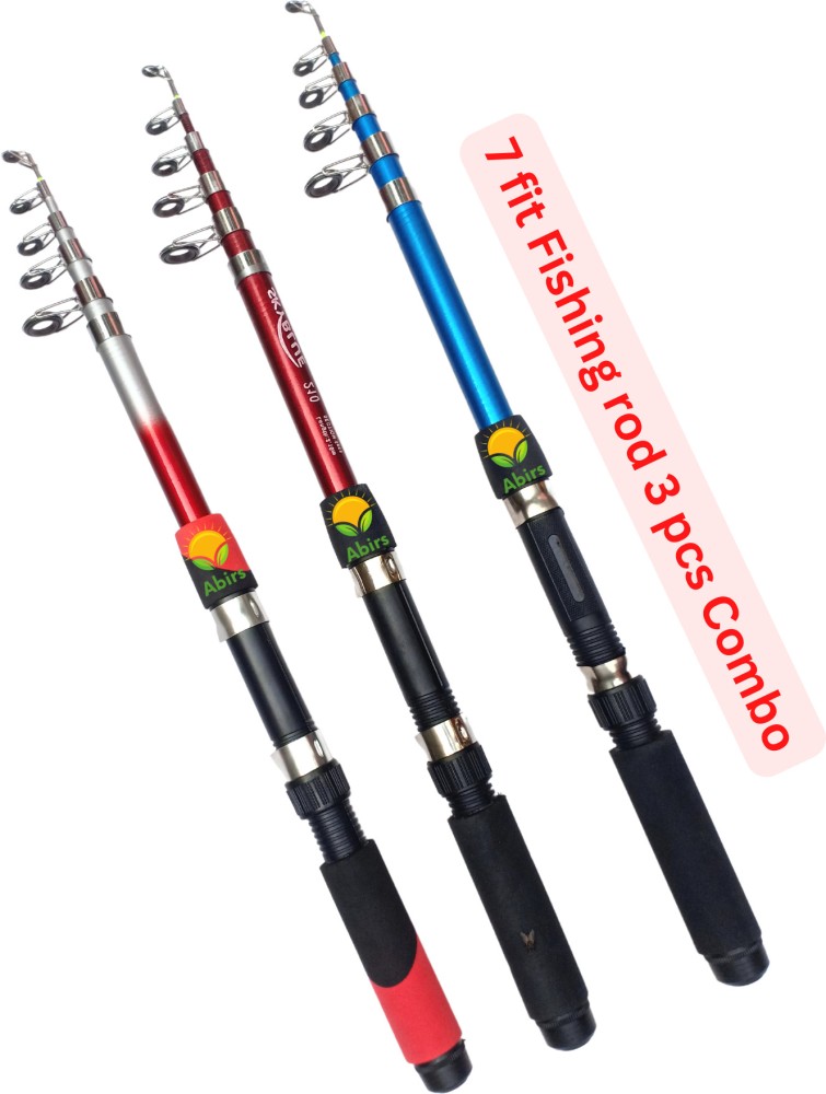 Abirs Fishing rod combo 3 pcs combo Multicolor Fishing Rod Price