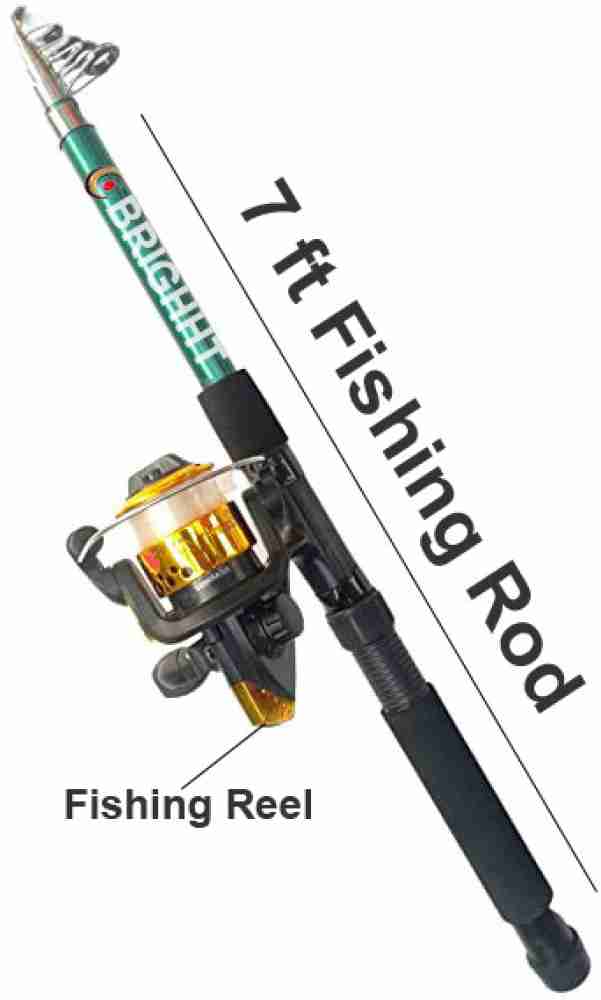 7 ft Fishing Rod Set Fish Attract Oil Alarm Bell Hook Weight Lure