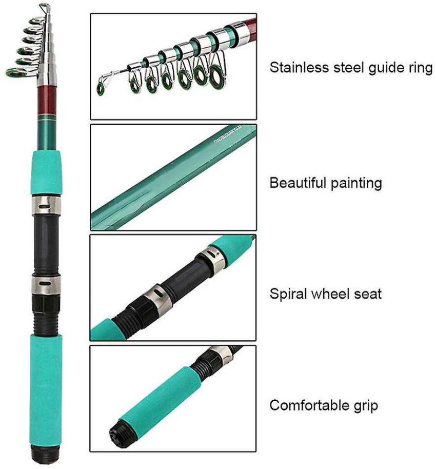 Sikme High Quality Fishing Rod And Reel Combo Set 300 Cm Rod Green