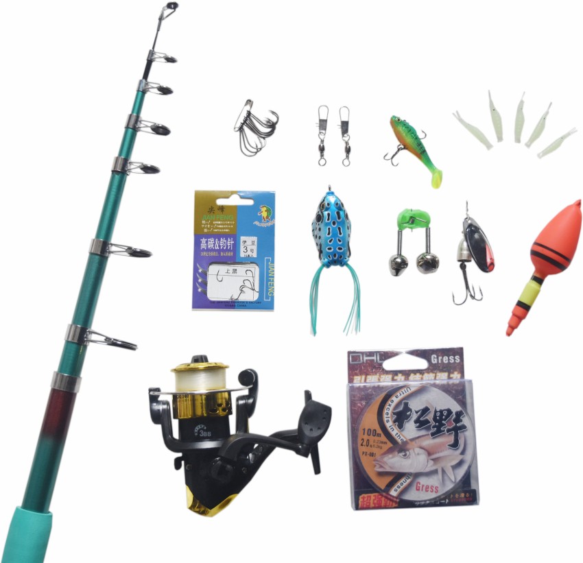 fisheryhouse GRSTSET GRST7000A Green Fishing Rod Price in India