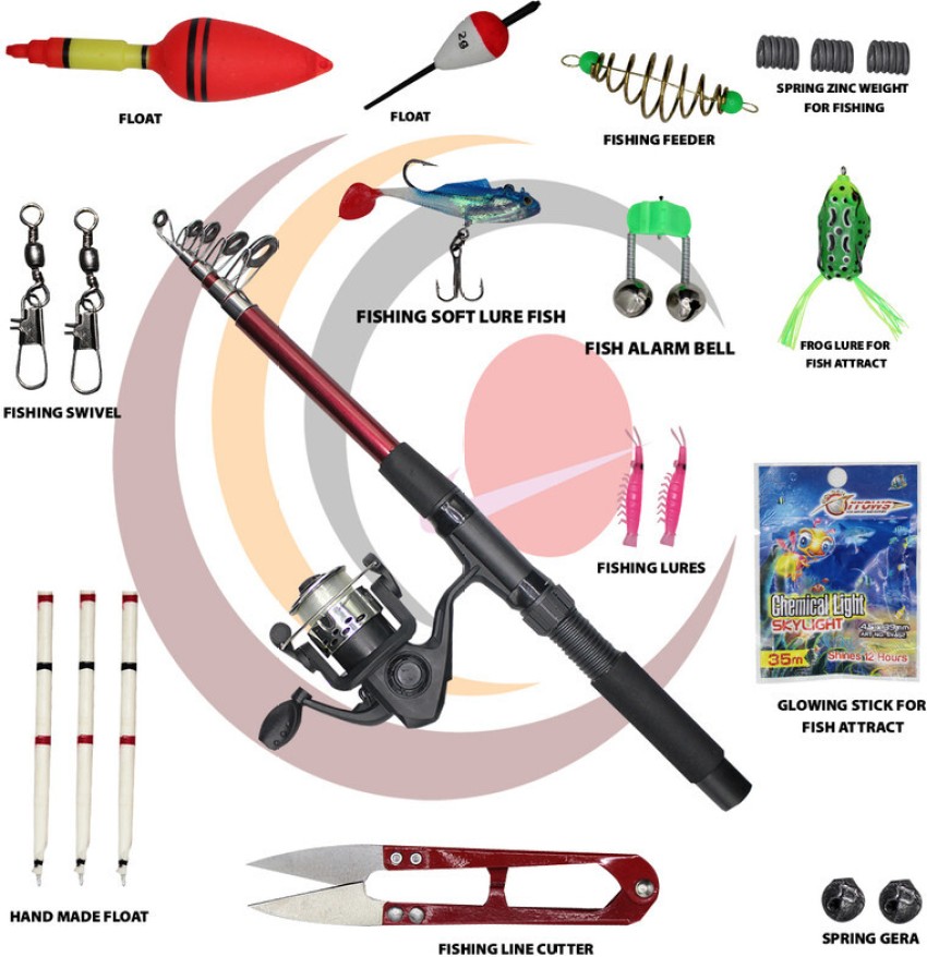 Brighht 2.1 mtr telescopic pole rod with frog lure JK_210