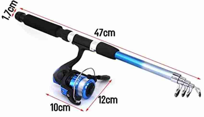 Milbonn Fishing rod and reel with hook,line,soft lure fatna combo 210 g,b  Blue Fishing Rod