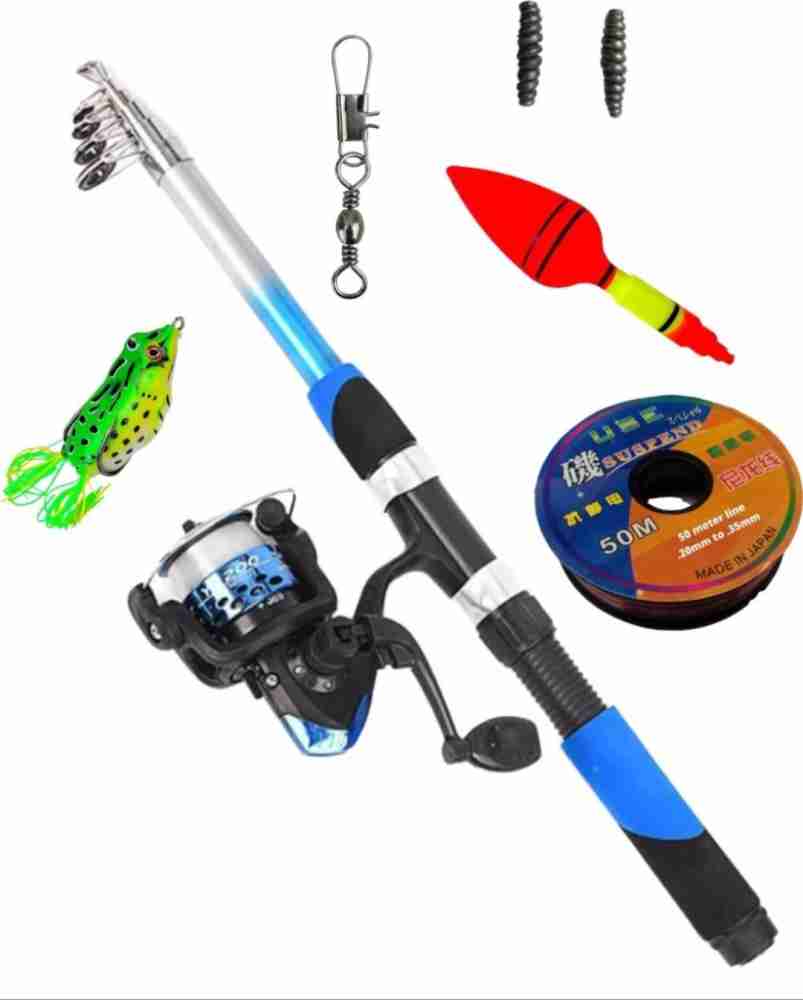 SPRED 7 ft Fishing pole with reel set Sp-2 Blue Fishing Rod Price in India  - Buy SPRED 7 ft Fishing pole with reel set Sp-2 Blue Fishing Rod online at