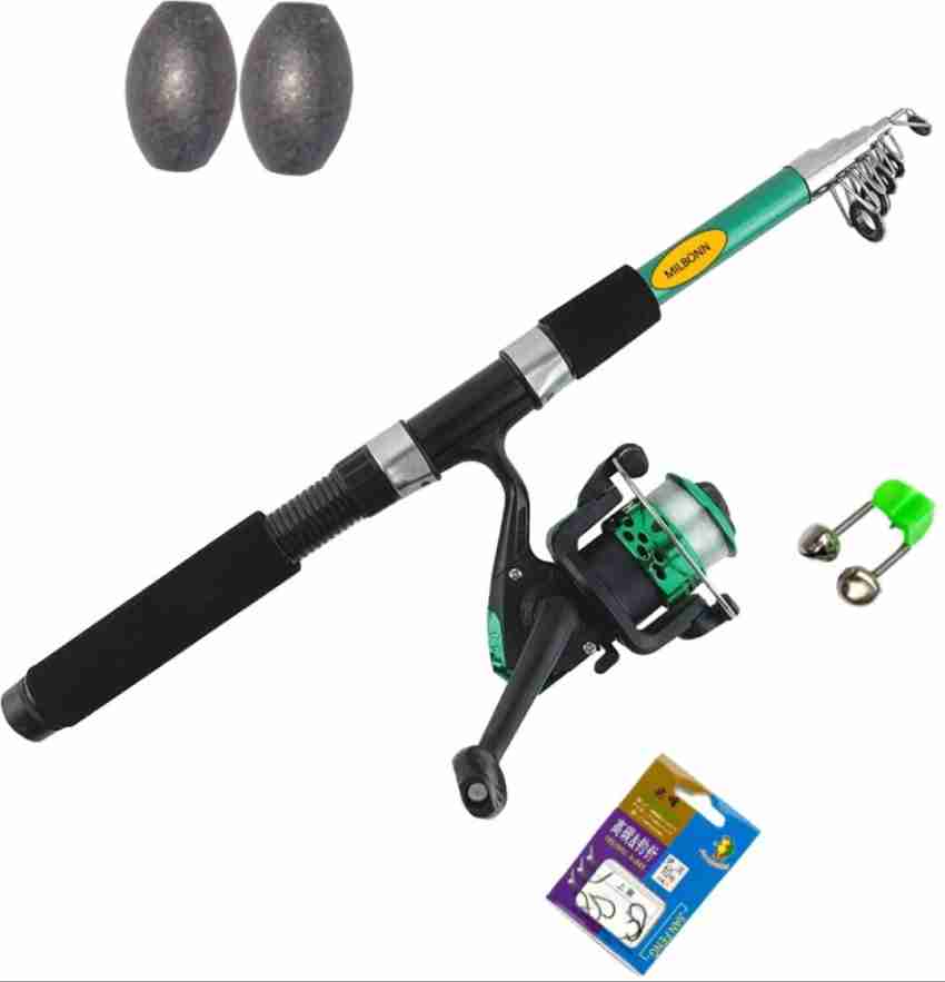 Milbonn Fishing rod reel full set 210 bgghy Black, Green Fishing