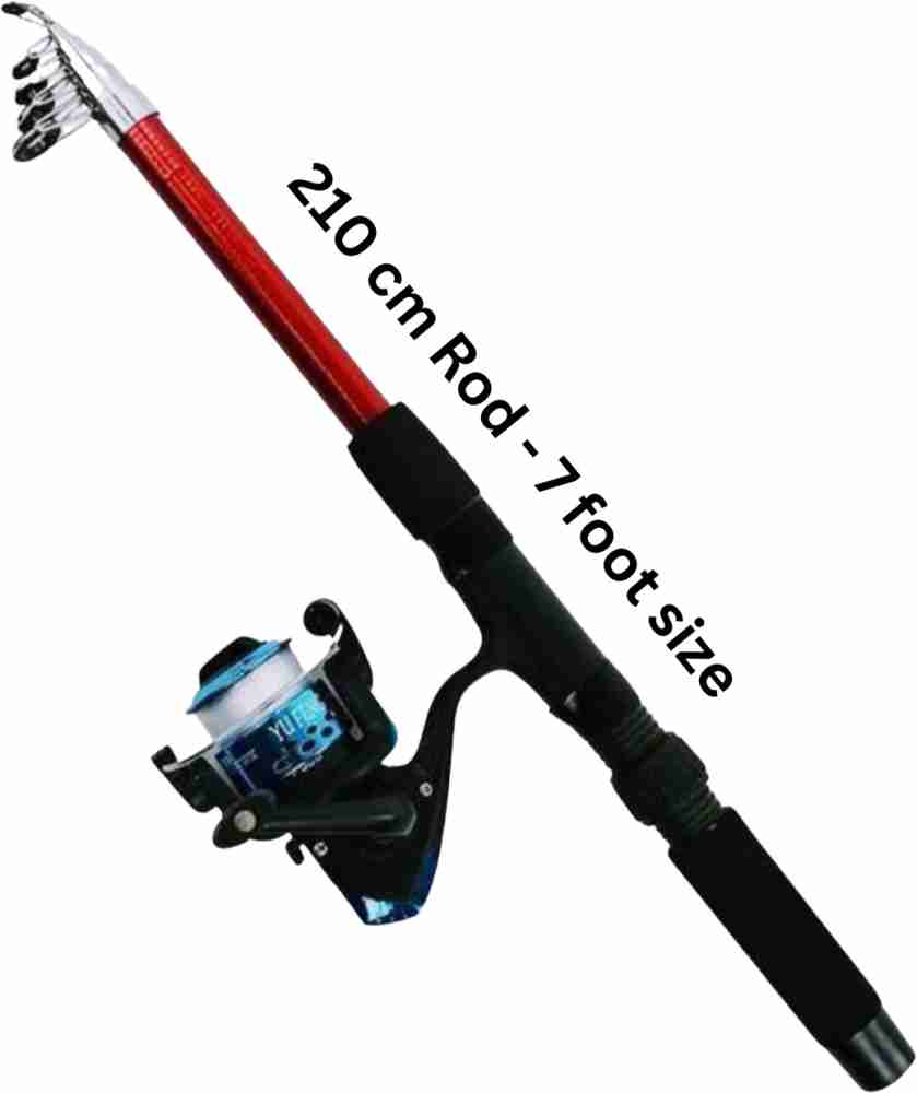Abirs 7 fit fishing set combo bnm Blue, Red, Brown Fishing Rod
