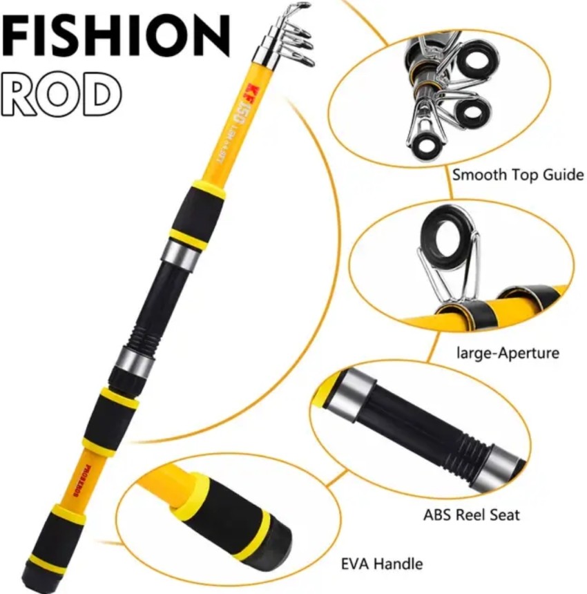 Brighht 2.1m Telescopic Fiberglass Rod Spinning Fishing Reel Professional  Fishing Pole Set ZE99 Multicolor Fishing Rod Price in India - Buy Brighht  2.1m Telescopic Fiberglass Rod Spinning Fishing Reel Professional Fishing  Pole