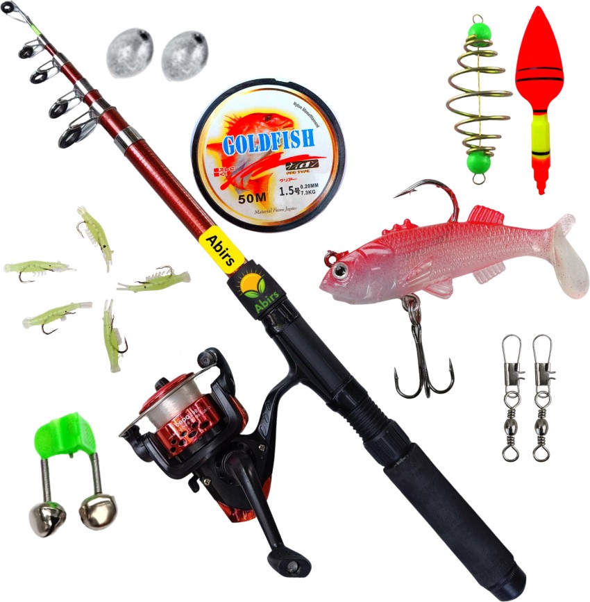 Abirs set of fishing Sweet Red Fishing Rod Price in India - Buy Abirs set  of fishing Sweet Red Fishing Rod online at