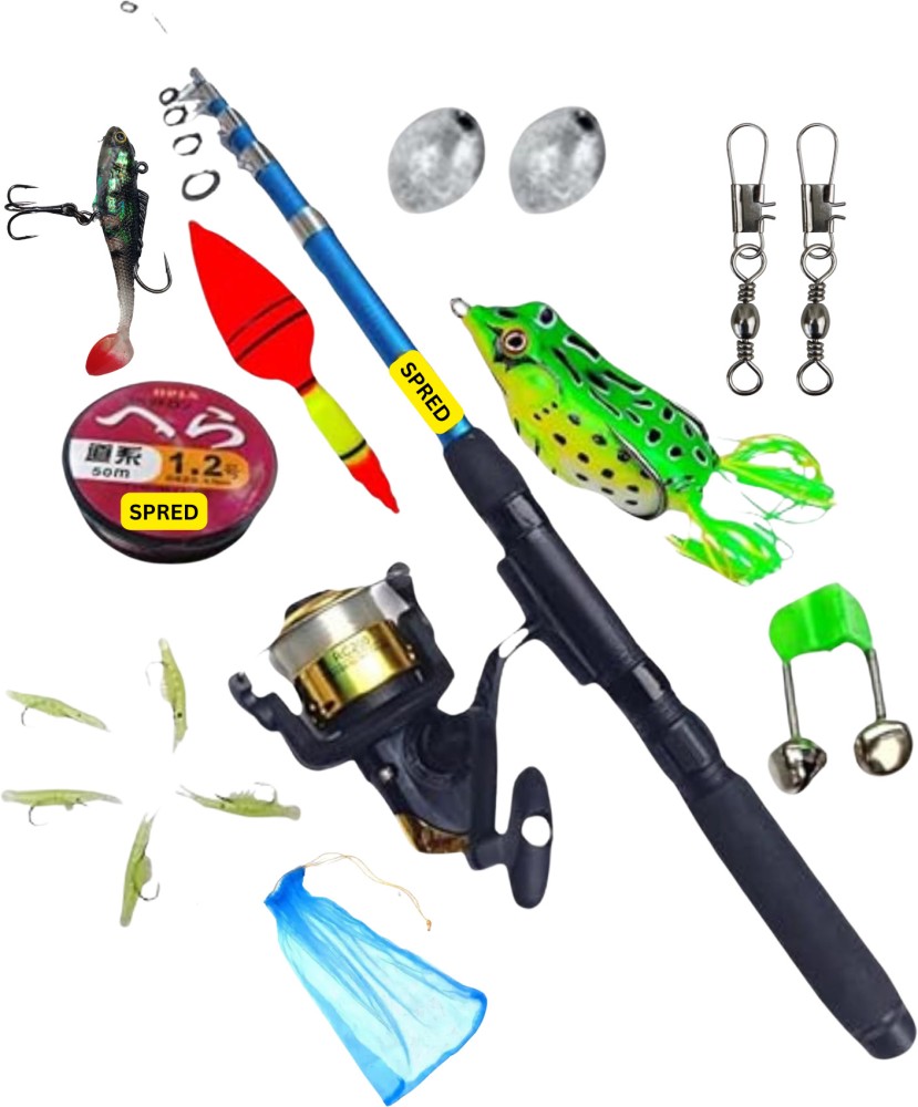SPRED Fishing rod and reel Combo pack Blue Fishing Rod Price in India - Buy  SPRED Fishing rod and reel Combo pack Blue Fishing Rod online at