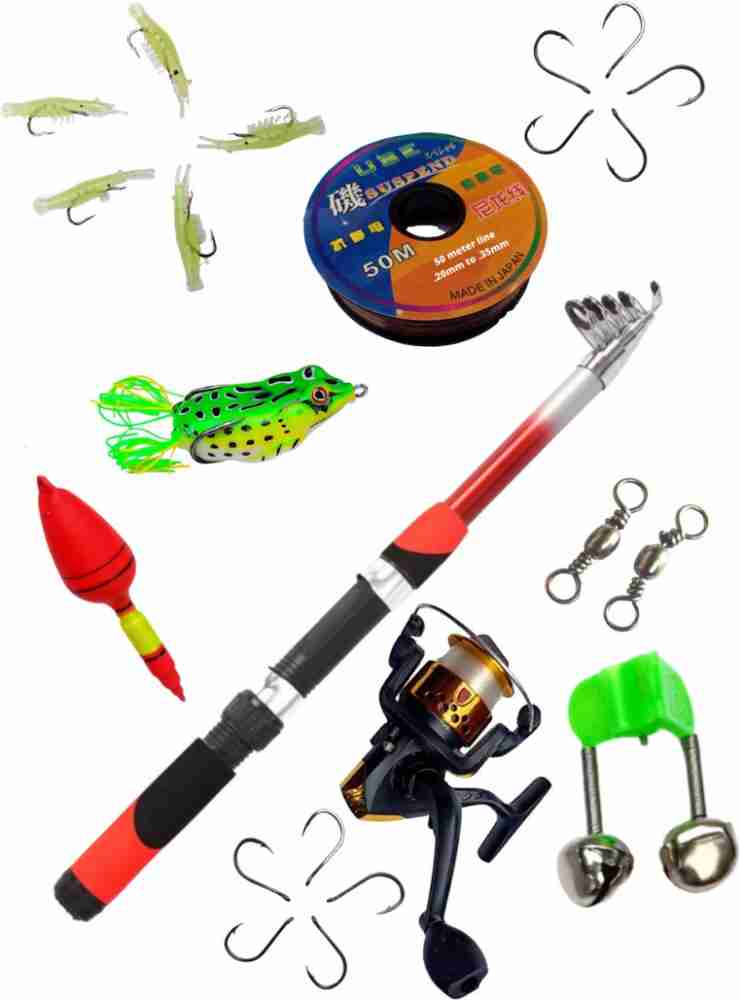 SPRED Fishing rod and reel Complete fishing set combo R-210 Red