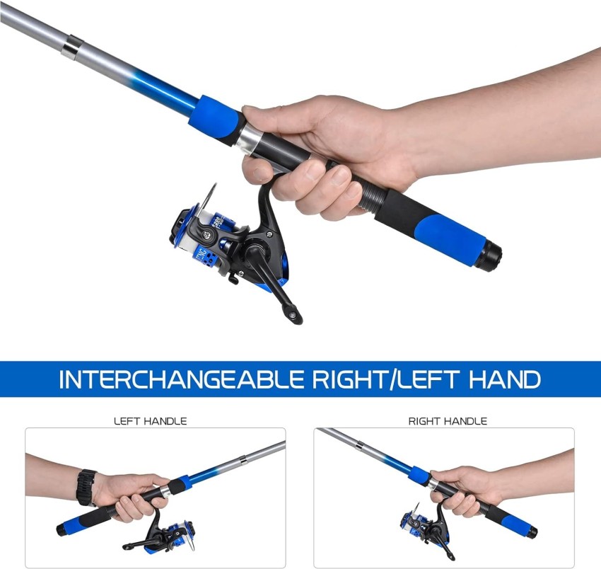 Wish Hint 210cm 7ft telescope fishing rod and reel with all combo set (pack  of 1) 7 feet Combo for Best Performance! Blue Fishing Rod Price in India - Buy  Wish Hint