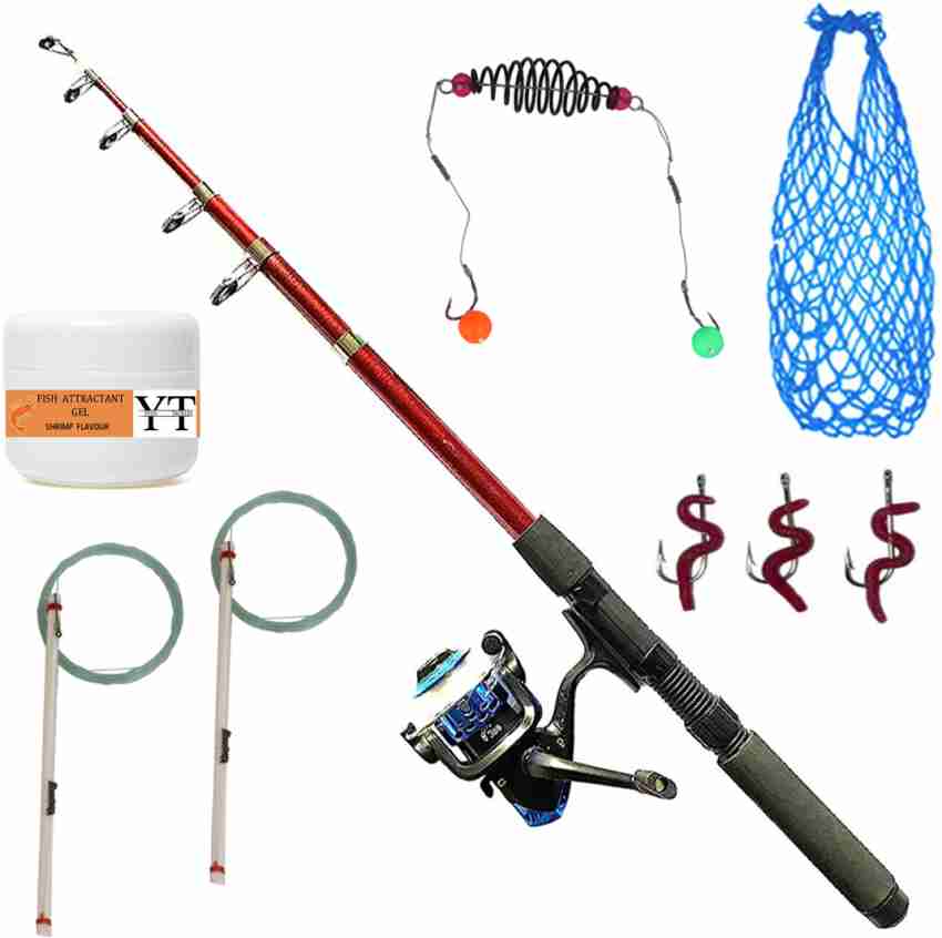 Buy fishing Spinning Rod, Reel, Accessories, Banana Scent Fish Bait,  Complete Kit Online In India At Discounted Prices