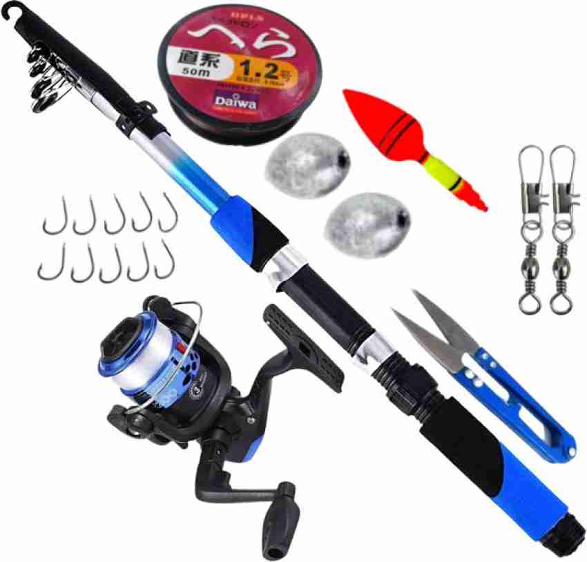 Fishing rod Fishing rod And reel full set with line cutter 2.1 combo  Multicolor Fishing Rod Price in India - Buy Fishing rod Fishing rod And  reel full set with line cutter