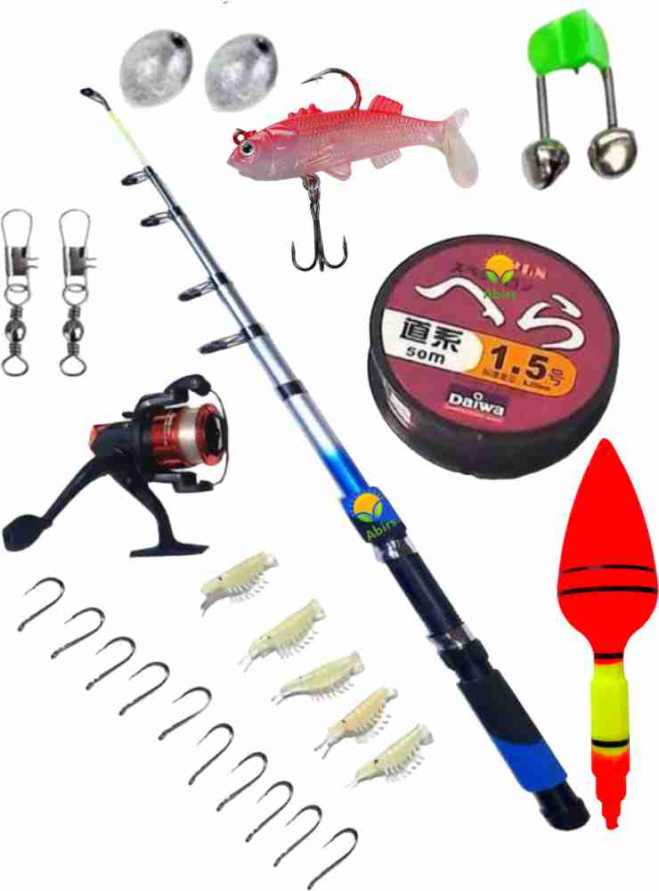 Fishing rod Complete fishing set with fishing lure with daiwa line 210 cm /  7 foot Blue Fishing Rod Price in India - Buy Fishing rod Complete fishing  set with fishing lure