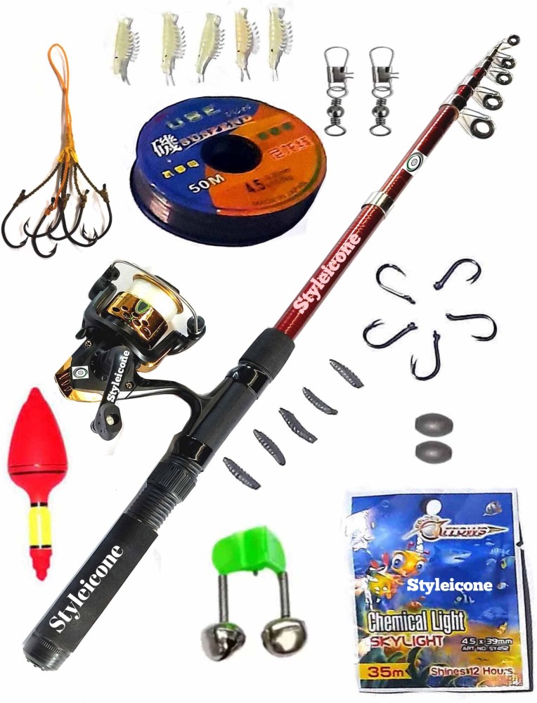 Styleicone High quality fishing set 1398 CBKNG 01 Red Fishing Rod