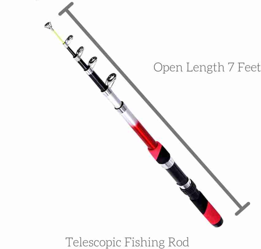 Yolo Tackles 7 FT Fishing Rod And Reel Including All Type Fishing Combo 2.1  Red Fishing Rod Price in India - Buy Yolo Tackles 7 FT Fishing Rod And Reel  Including All Type Fishing Combo 2.1 Red Fishing Rod online at