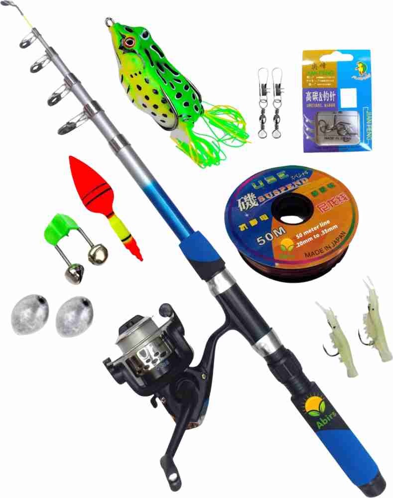 Abirs 7 ft fishing rod with reel full set frog Multicolor, Blue Fishing Rod