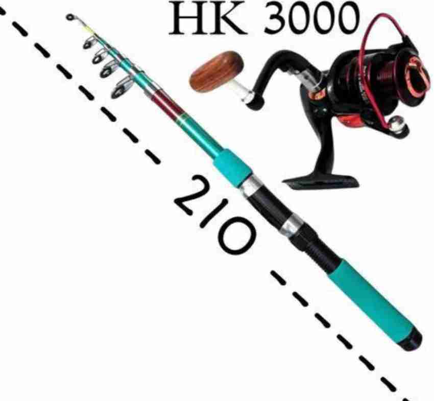 Abirs 7 ft fishing rod and reel metal full combo set 2.1 mtr hk 3000 Green Fishing  Rod Price in India - Buy Abirs 7 ft fishing rod and reel metal full