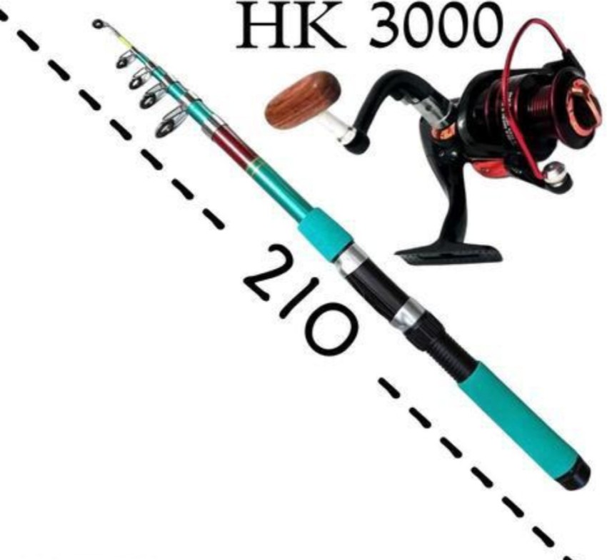 Abirs 7 ft fishing rod and reel metal full combo set 2.1 mtr hk 3000 Green  Fishing Rod Price in India - Buy Abirs 7 ft fishing rod and reel metal full  combo set 2.1 mtr hk 3000 Green Fishing Rod online at