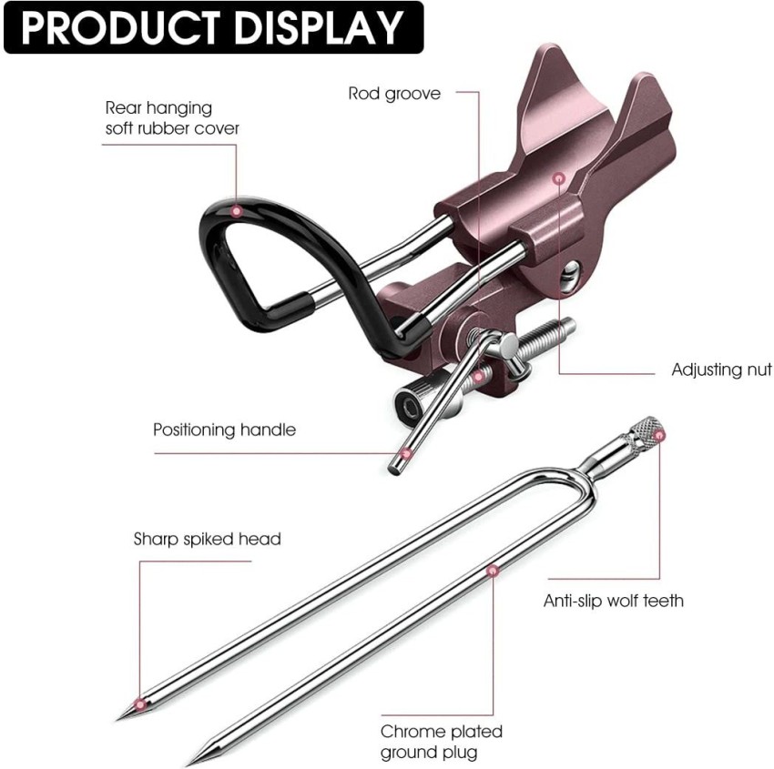 PROBEROS Fishing Rod Holder Cast Aluminum Spike Design (Purple