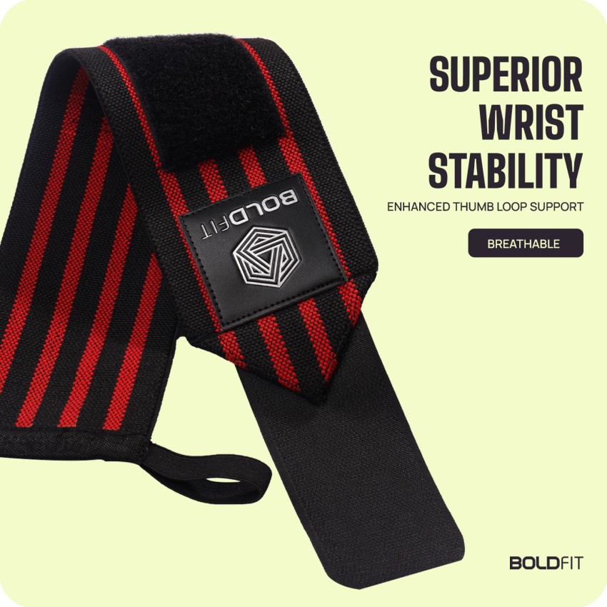  Boldfit Wrist Supporter for Gym Wrist Band for Men Gym & Women  with Thumb Loop Straps - Wrist Wrap Gym Accessories for Men Hand Grip &  Wrist Support Sports Straps for