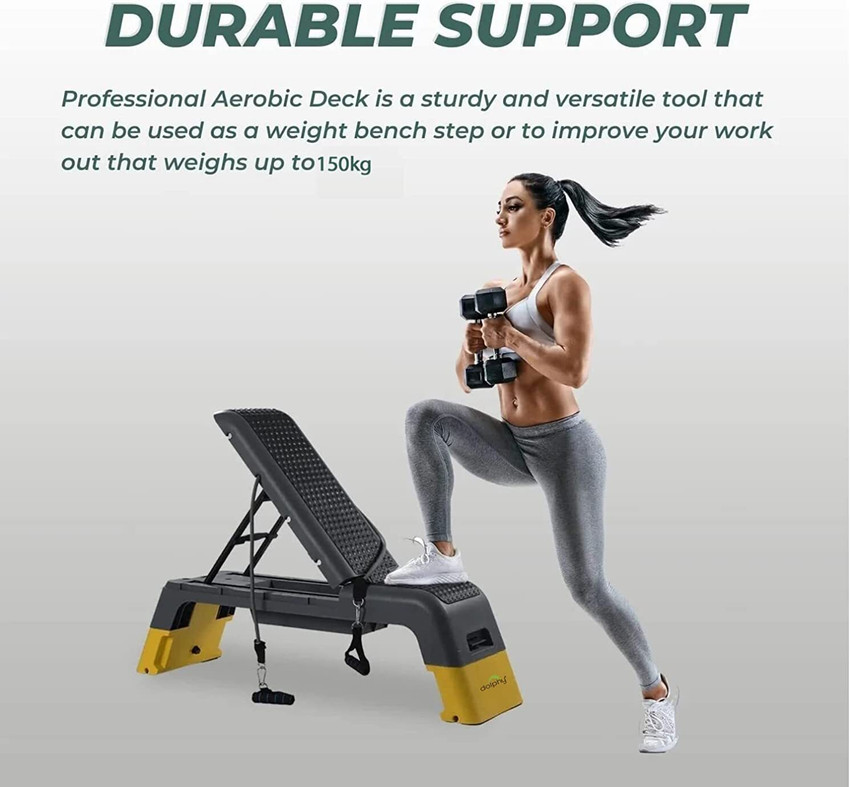 Workout bench and step outlet