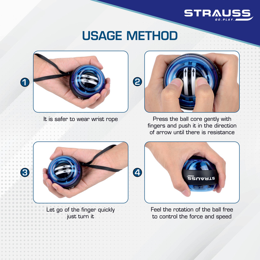 Power Ball GROIC Auto-Start Wrist Power Gyro Ball With LED