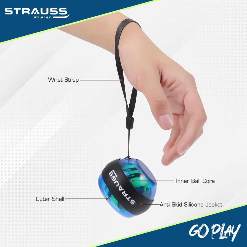 Strauss Wrist Gyro Ball | Wrist Trainer Ball | Forearm Exercise Ball |  Gyroscopic ball | Hand Grip/Fitness Grip