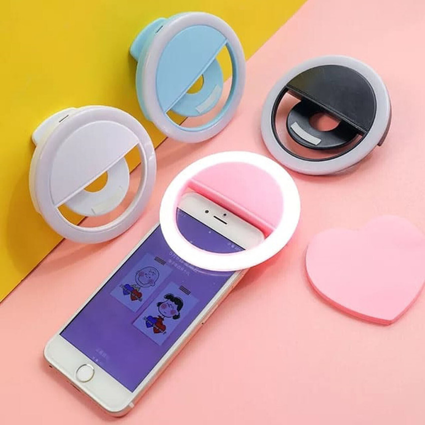 Growing fashion Portable LED Ring Selfie Light for All Smartphones Tablets Enhancing Ring Light with 3 Level of Brightness for Photography Video Calling Smart Phones Laptop Tablet 36 LED Ring Flash