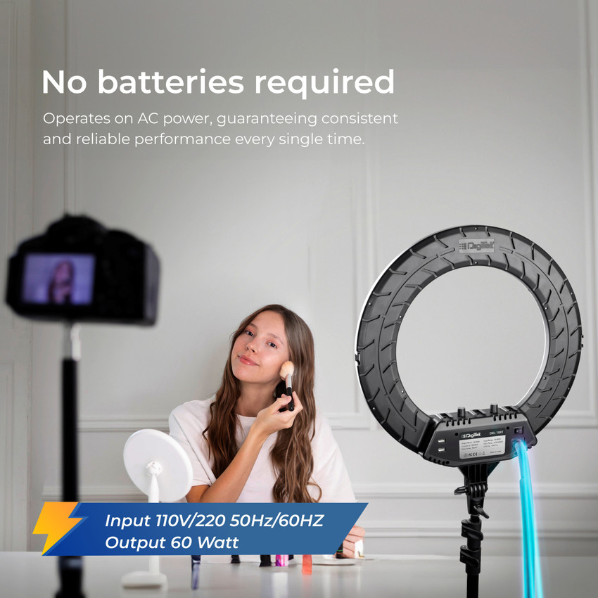 Digitek ring light battery outlet