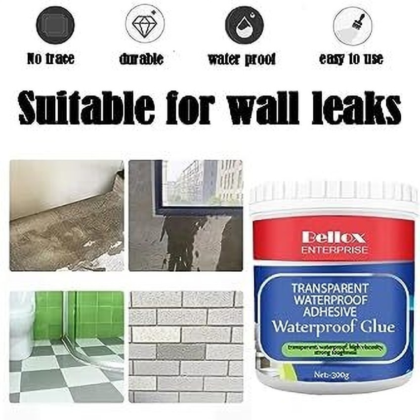 Buy Transparent Waterproof Glue 300g with Brush,waterproof sealant glue for  roof leakage, wood sealant,waterproof crack seal gel for  cement,stone,wood,wall,transparent crack seal agent adhesive glue 54Pcs  Online at Best Prices in India 
