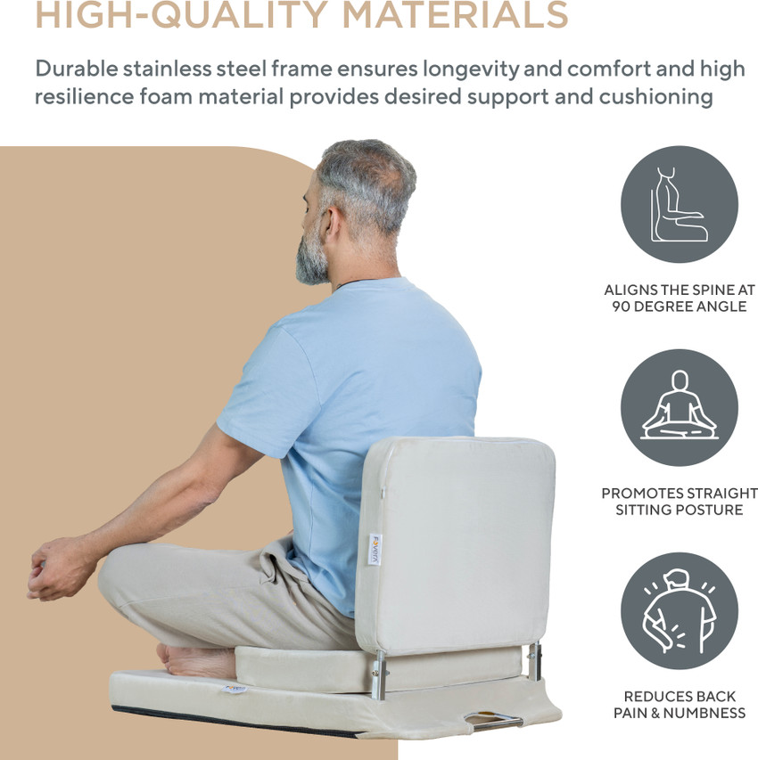 FOVERA Large Foldable Meditation and Yoga Chair with Back support
