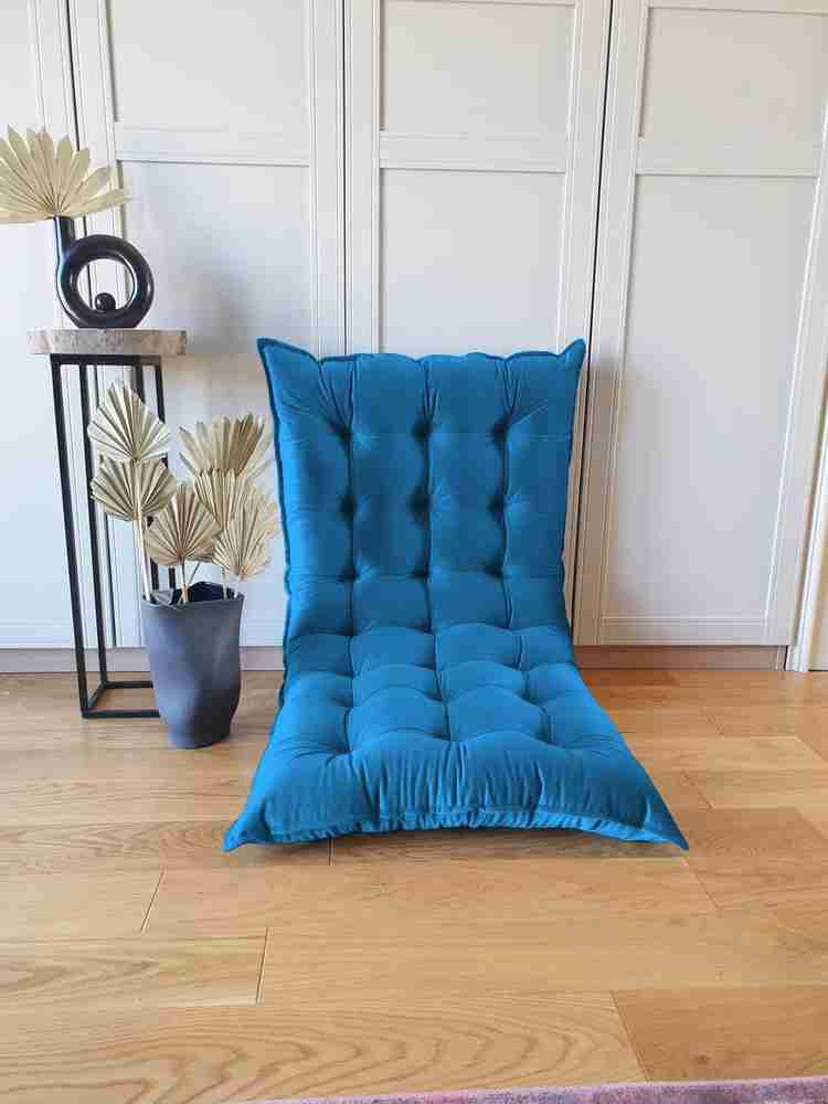 Blue velvet floor cushion sale