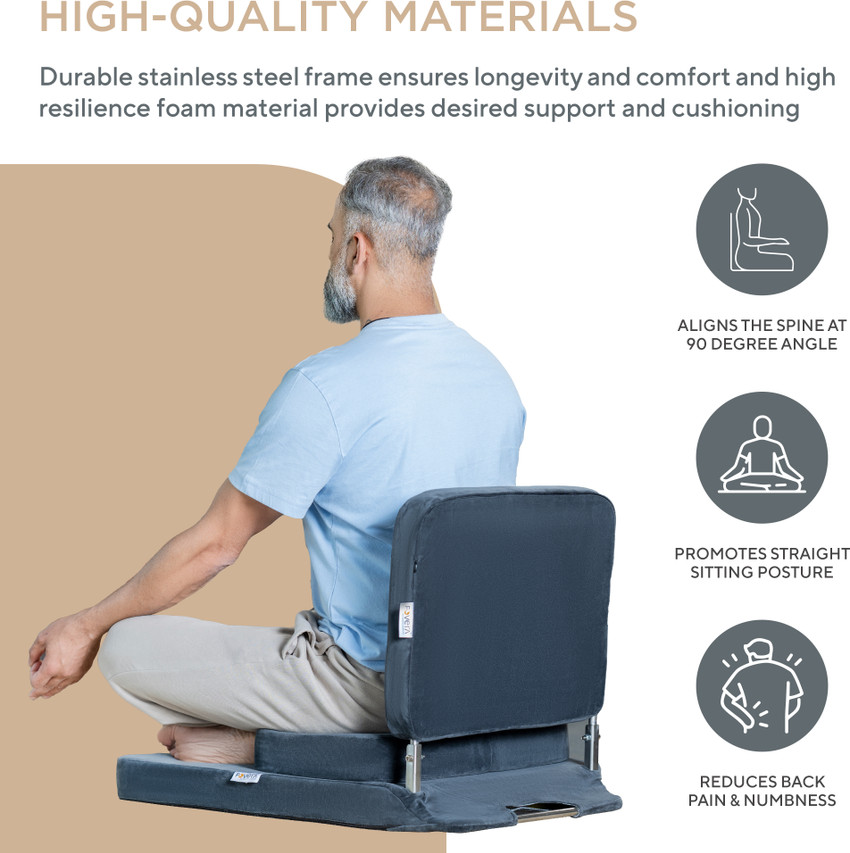 FOVERA arge Foldable Meditation and Yoga Chair with Back support
