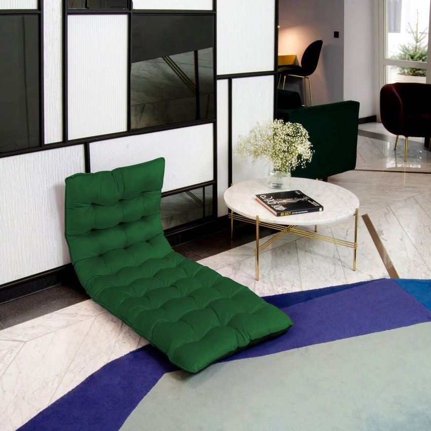 Green velvet 2025 floor cushion