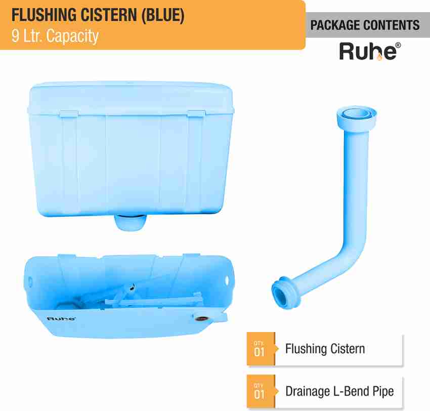 Round Flushing Cistern/ Flush Tank (Sky Blue) - LIPKA