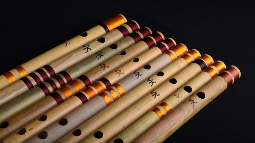 BakaleFlutes F# Bass Bansuri Flute Left Handed - 27 Inches - 440Hz