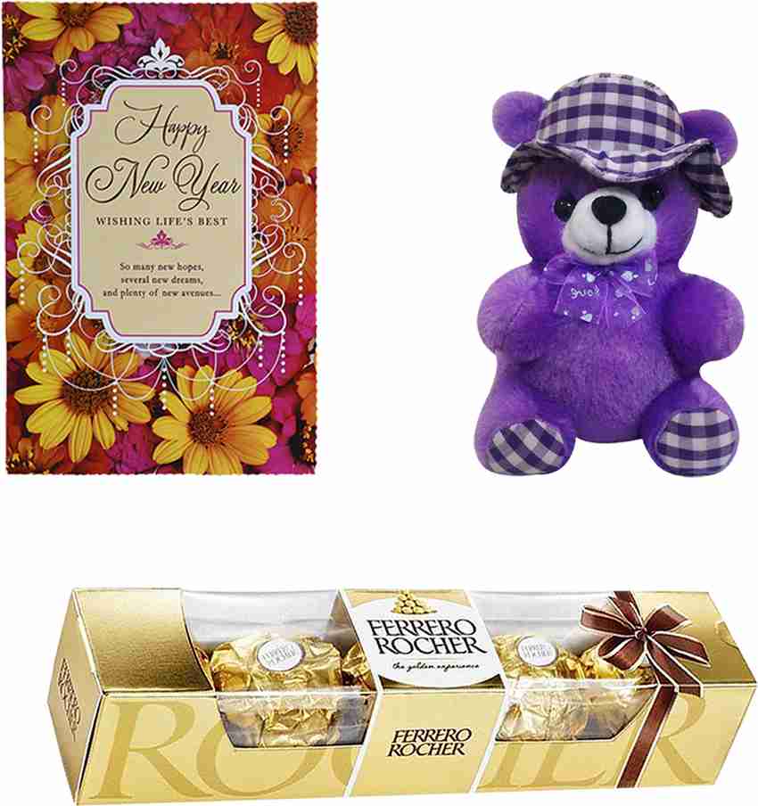 Saugat Traders New Year Gift for Girlfriend, Boyfriend - Chocolate, Soft  Teddy and Greeting Card - Gift for Boys, Girls - Surprise Gift