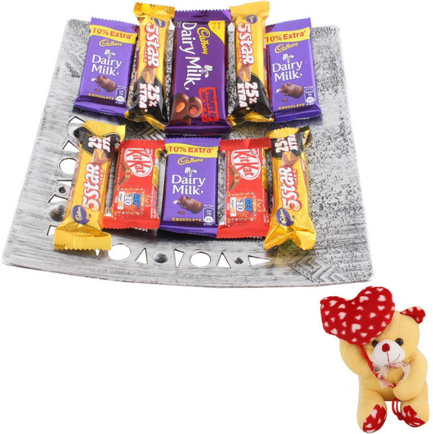 SurpriseForU Dairy Milk And 5Star Chocolates With Designer Tray, Teddy Bear  Plated Gift Box Price in India - Buy SurpriseForU Dairy Milk And 5Star  Chocolates With Designer Tray