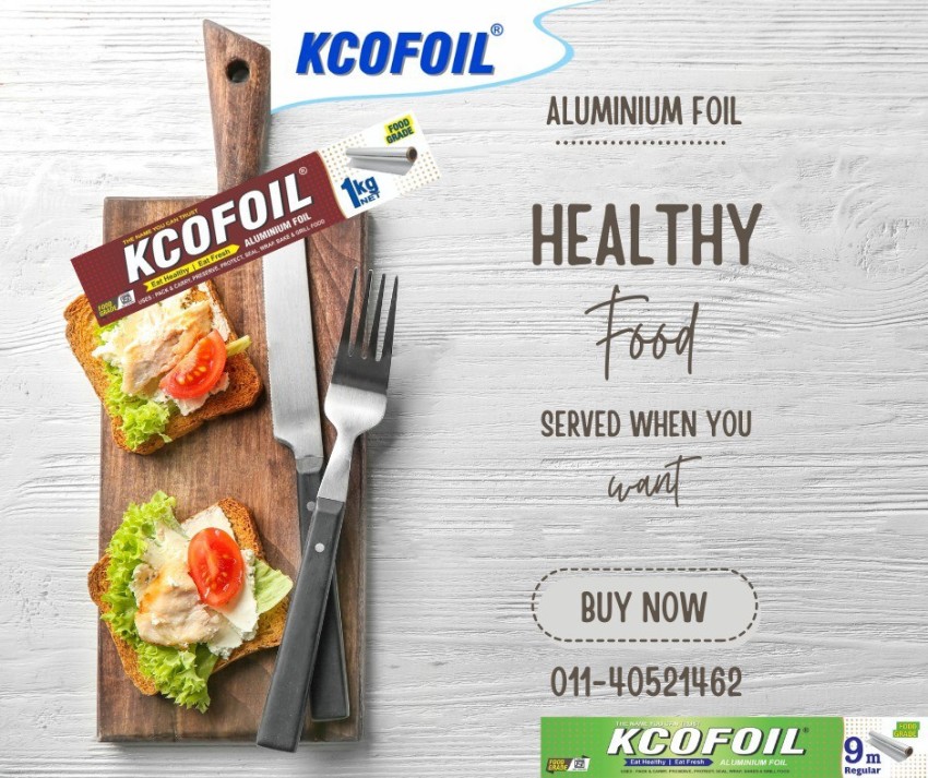 Kcofoil KCOFOIL Aluminum Foil Roll Paper 18Micron 400G+100G Free Pack of 1 Aluminium  Foil Price in India - Buy Kcofoil KCOFOIL Aluminum Foil Roll Paper 18Micron  400G+100G Free Pack of 1 Aluminium