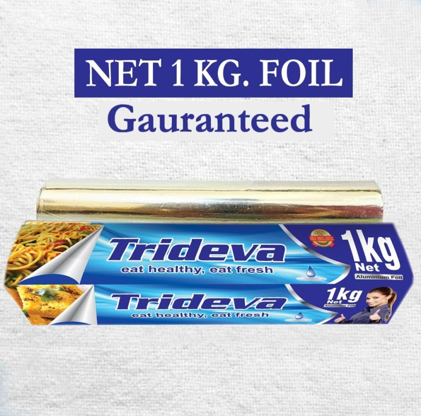 Trideva Organic 18 Micron Baking and Wrapping Foil Paper 1 Kg, Parchment  Paper, Non Toxic Food Roll for Baking Cake, Oilproof, Reusable for Food,  Fibre Roll (Pack of 2)