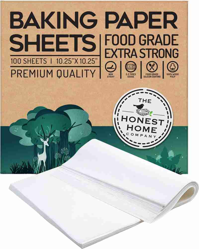 Honest Home Butter Paper-100 Sheets White Precut Sheet For Cooking And  Baking, Reusable Can Be Used As Parchment Paper For Oven, 10 X 10 Inch