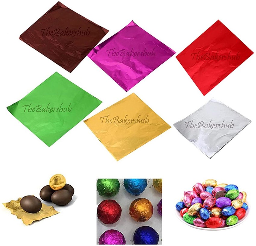 Perfect Pricee Candy Sweets Chocolate Wrapper Golden Aluminium Foil - Gold  (250 Pieces) Size - 8cmX8cm Aluminium Foil