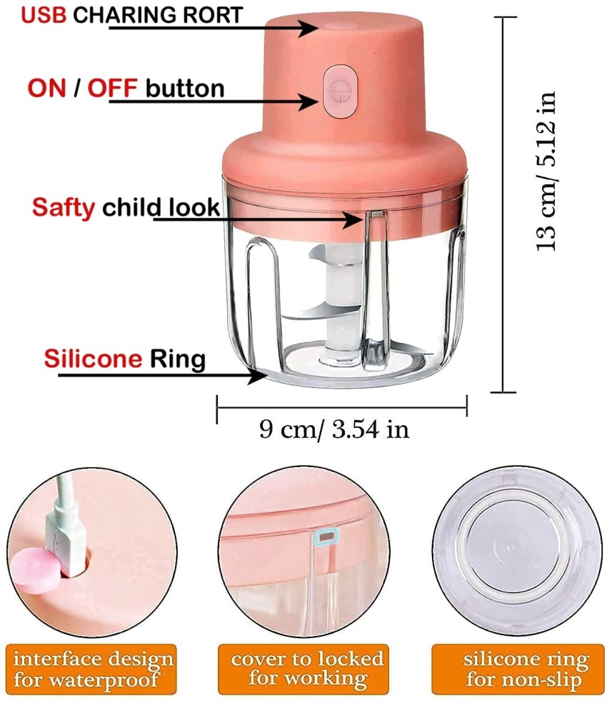 Electric Mini Garlic Chopper, Portable Food Processor With Usb