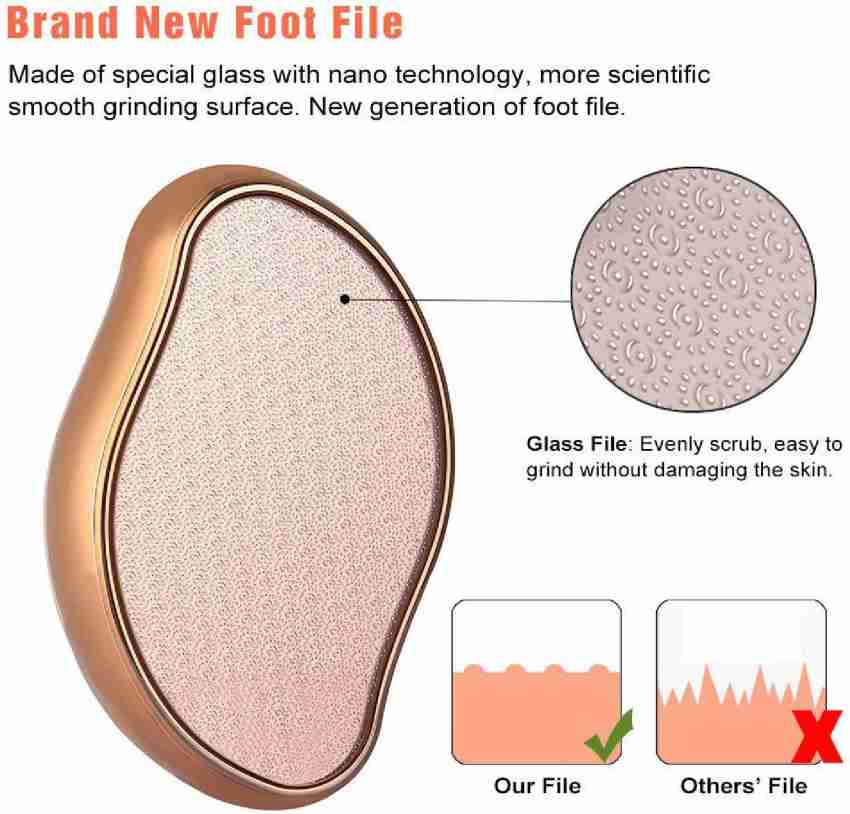 Glass Foot File Callus Remover - Foot Scrubber and Heel Scraper