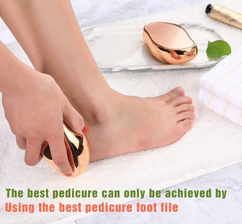Glass Foot File for Dead Skin, Foot Callus Remover, Glass Foot File Heel  Scraper, Gently for Foot Pedicure Tools, Wet and Dry Feet, Gold