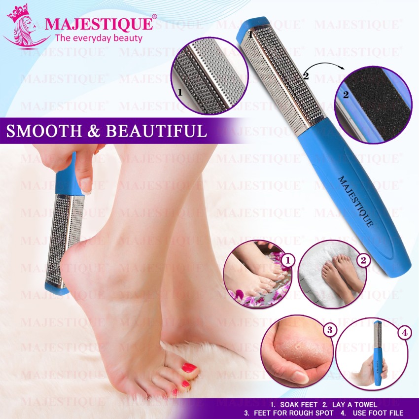 Buy Majestique Foot Scrubber for Dead Skin, Callus Remover for Feet,  Professional Pedicure Foot Rasp Removes Cracked Heels, Dead Skin for Wet  and Dry Feet (Blue) Online at Best Prices in India 